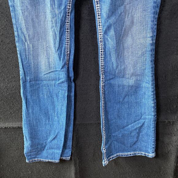 Silver Womens Jeans Blue Denim Suki Surplus Embroidered Stretch 29x32 (30x30.5) - Picture 2 of 10